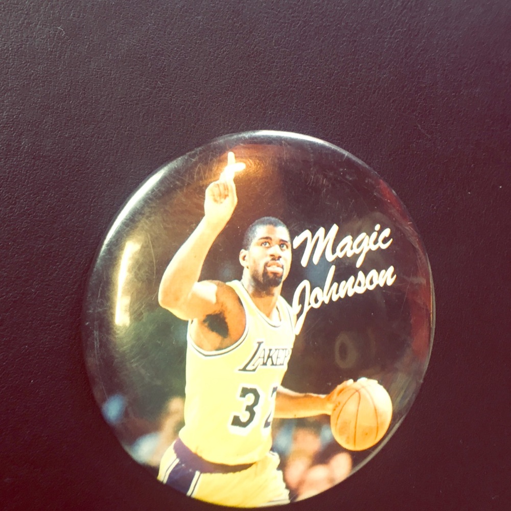 Vintage Lakers Magic Johnson Oversized Button